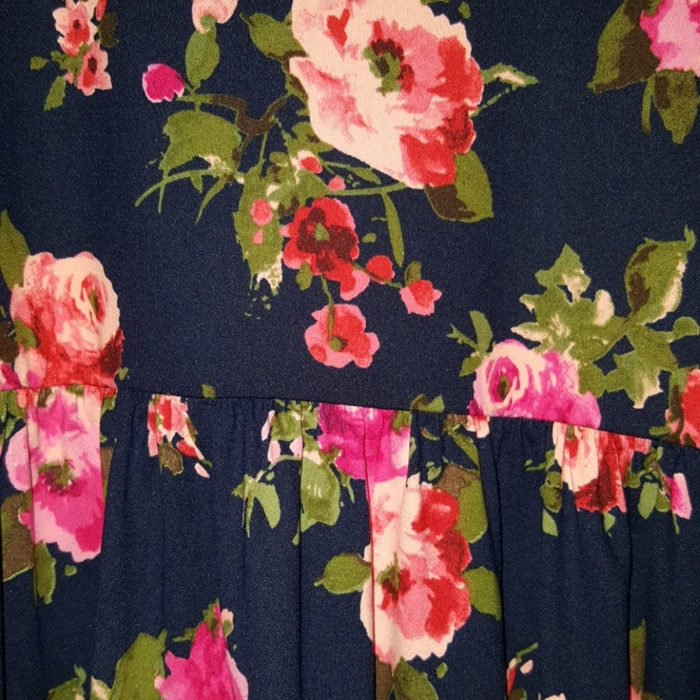 NWT Navy Floral Midi Dress - Picture 3 of 3